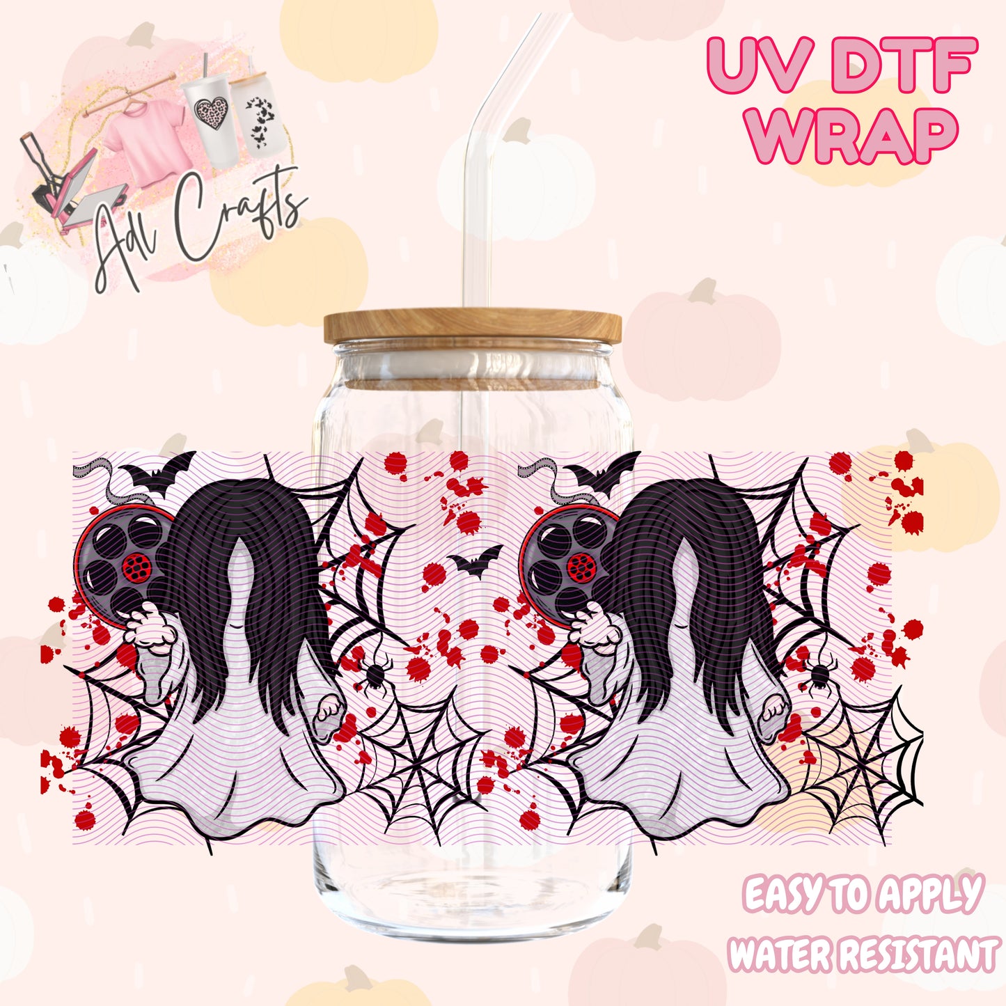 Telekinesis cute ghost girlHalloween Cup wrap