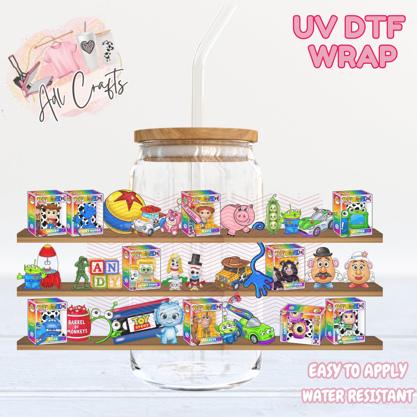 TS5 toy shelves UVDTF WRAPS Ready to apply
