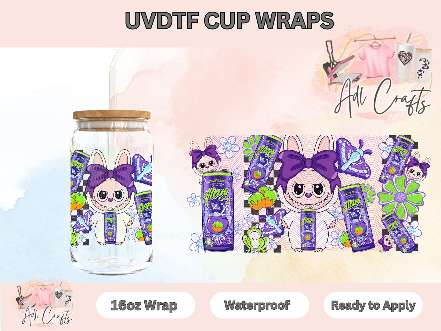 Energydrink purple Drinks UVDTF WRAPS