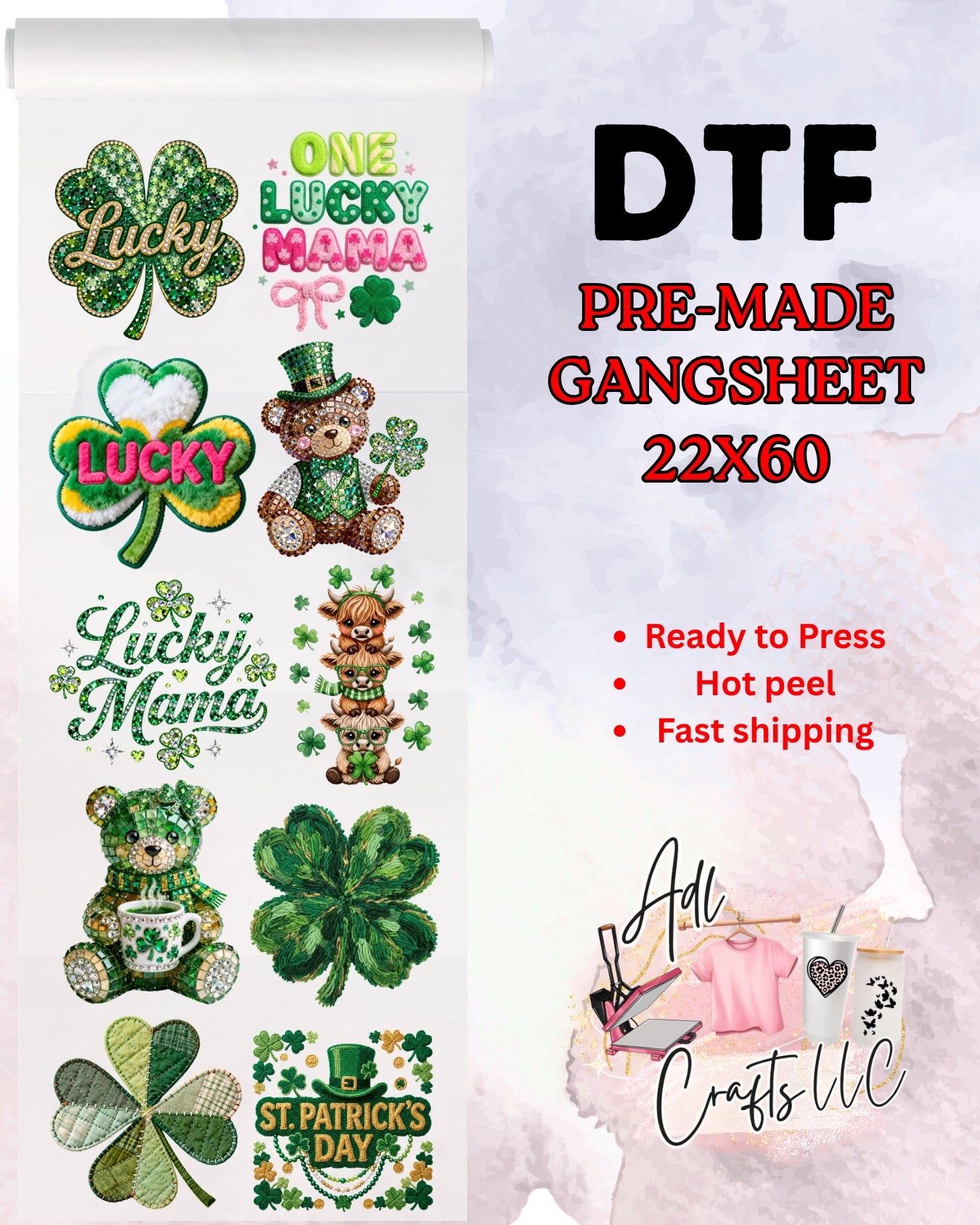 St. Patricks Pre-Made Gangsheet