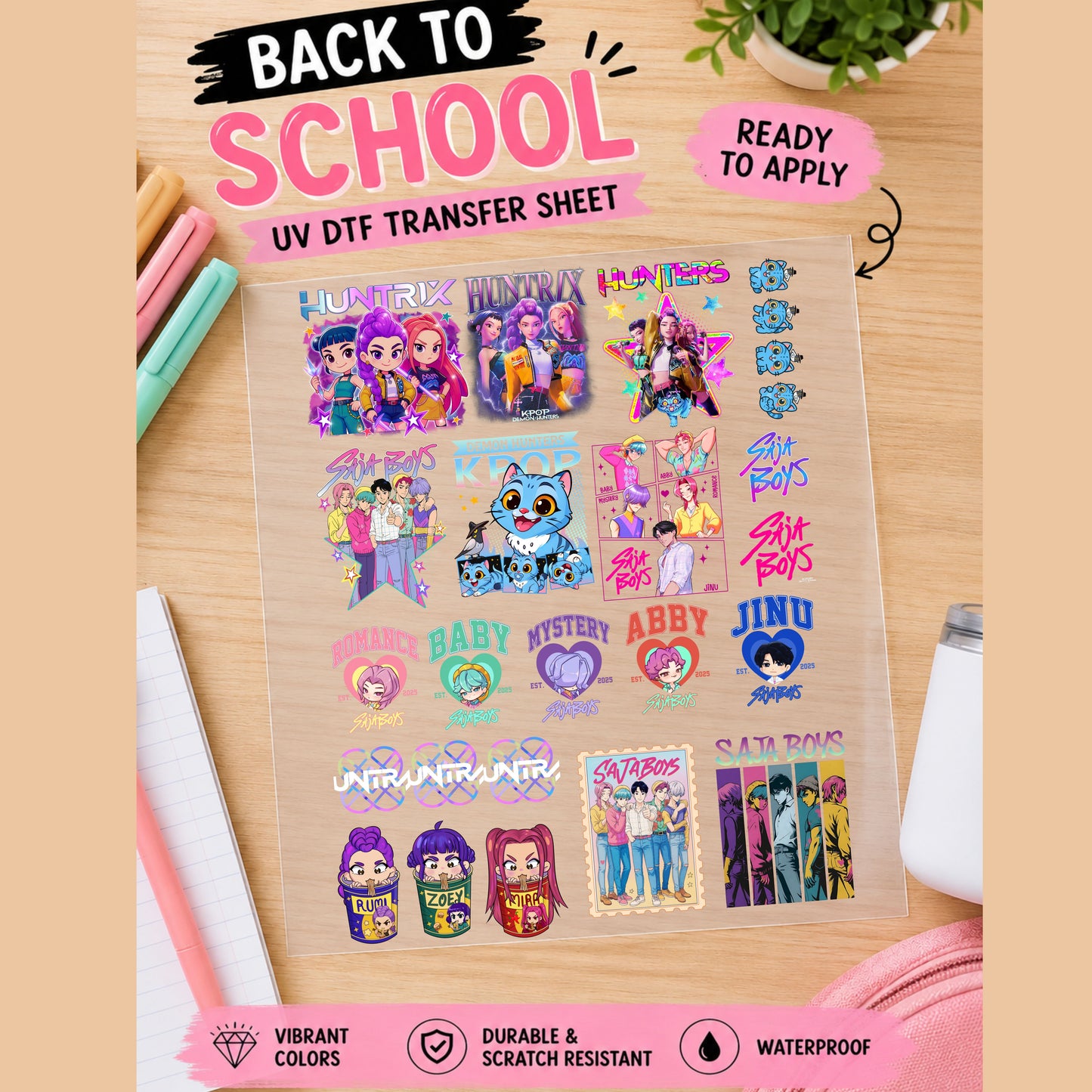 kpop School UVDTF SHEET
