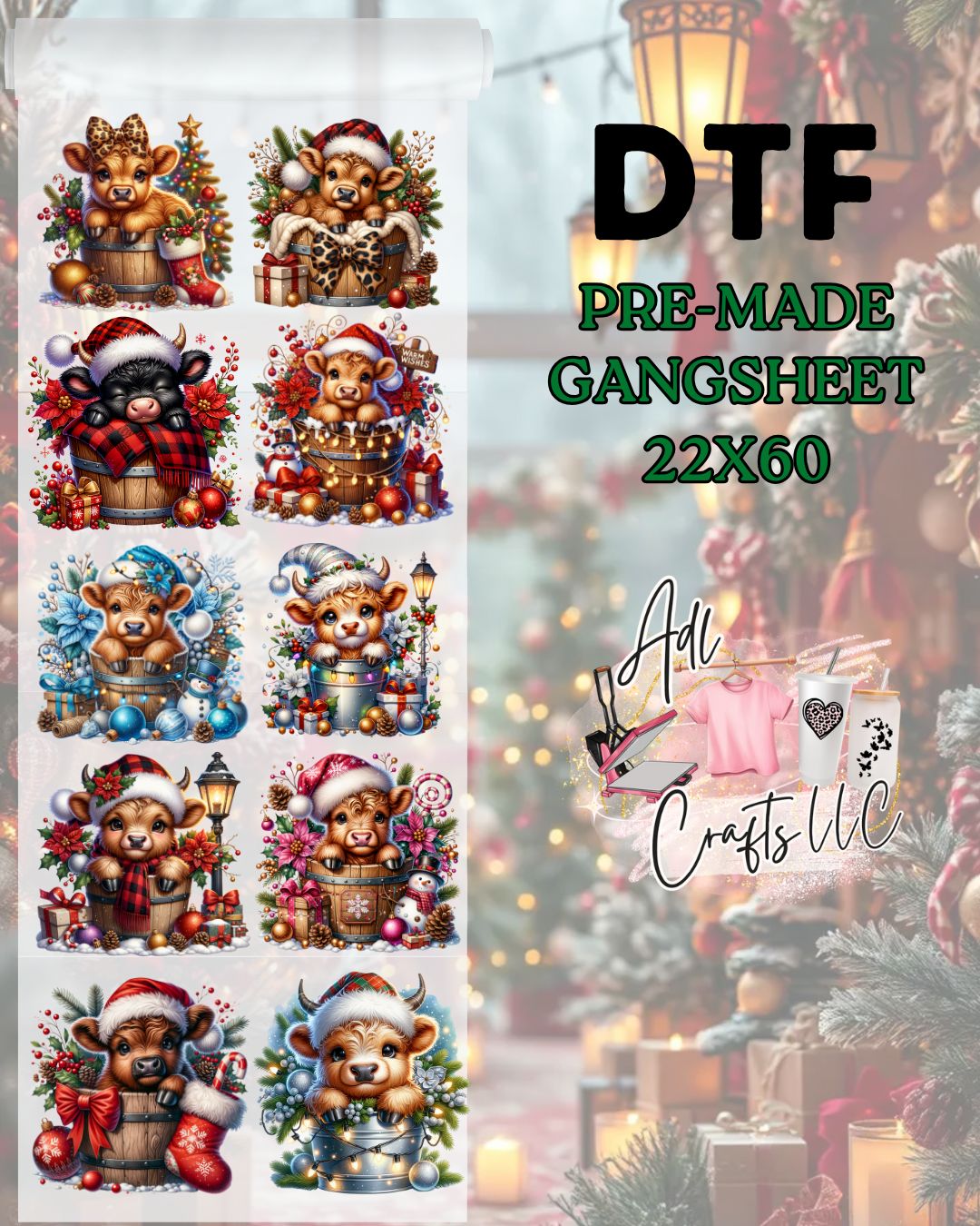 Highland Christmas Pre-Made Gangsheet