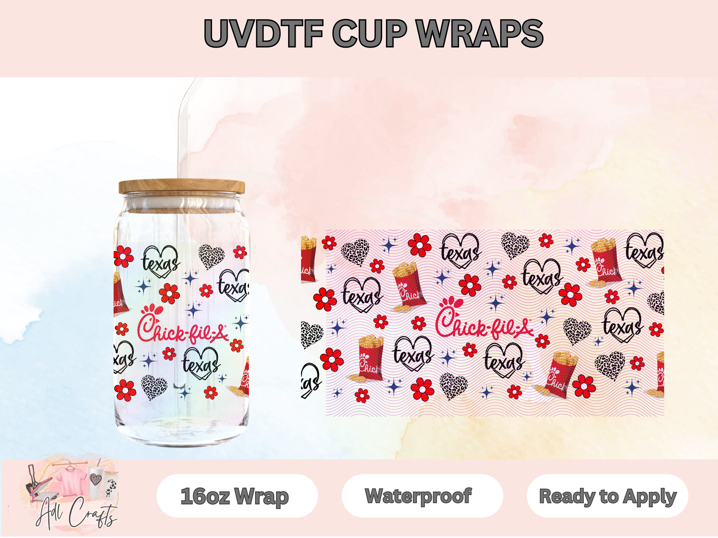 CHicken and fries UVDTF Cup Wraps