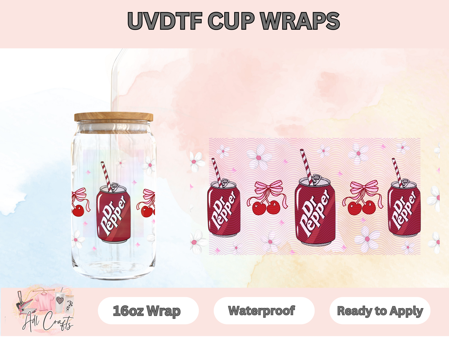 Cherry Soda Can UVDTF Cup Wraps