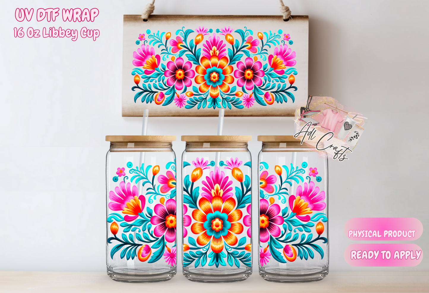 #248 Cute Mex Flowers UVDTF WRAPS (Copy)