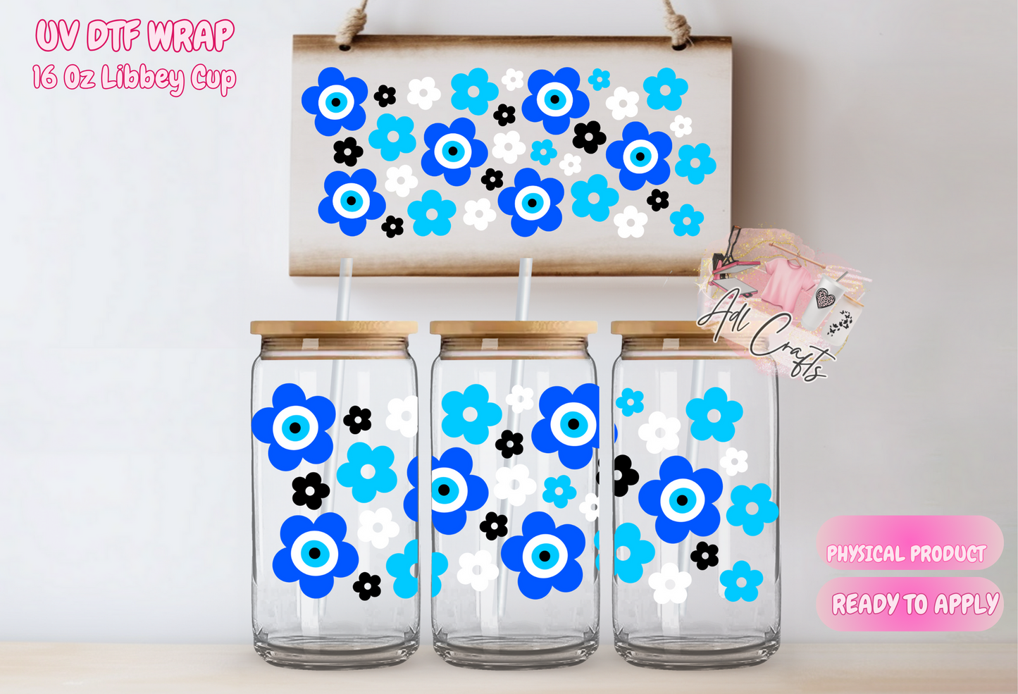 #249 Evil Eye Flowers UVDTF WRAPS