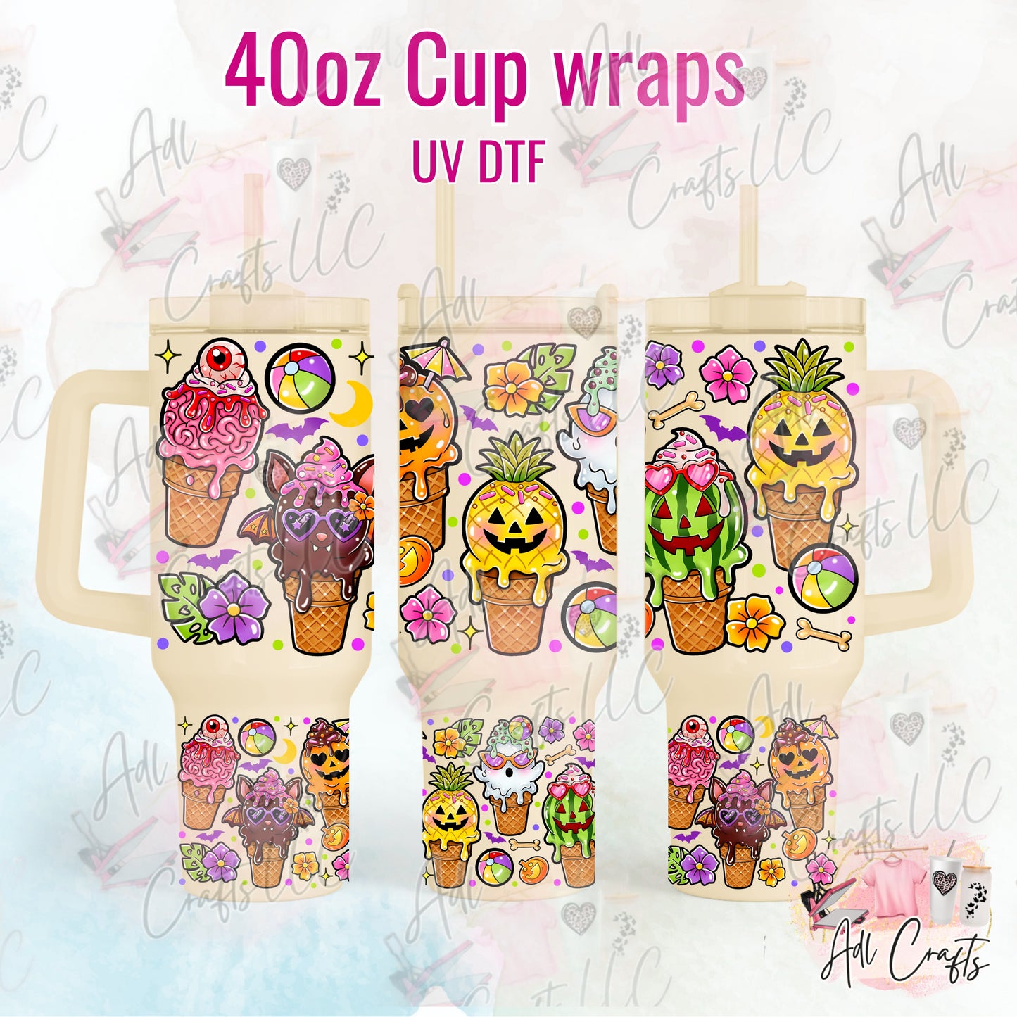 Halloween Ice cream UVDTF WRAPS 40 oz