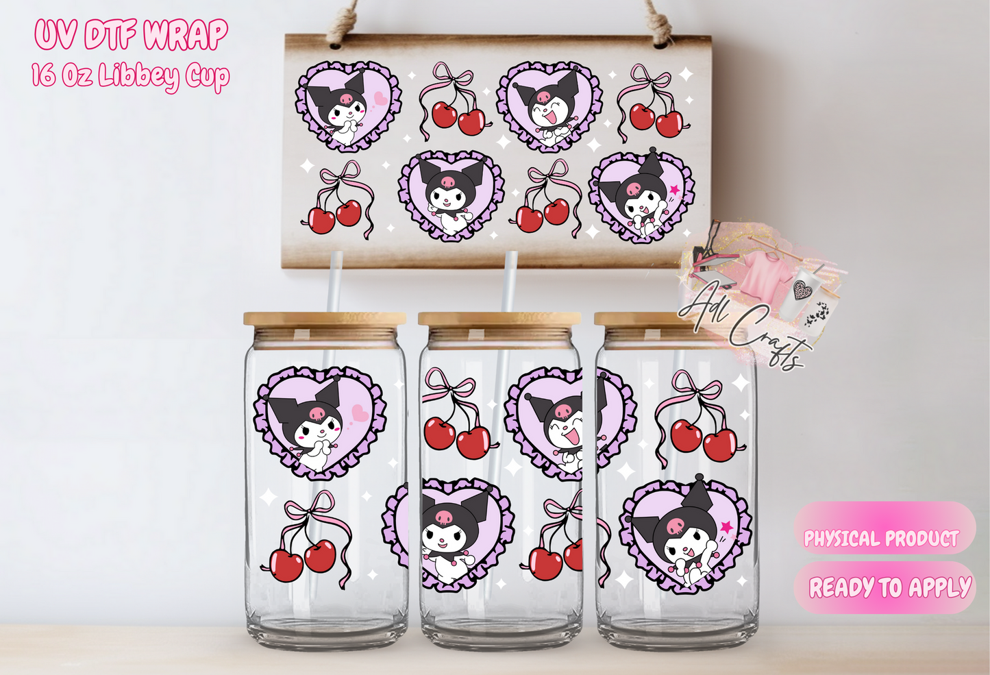 #262 Kuromi coquette UVDTF WRAPS