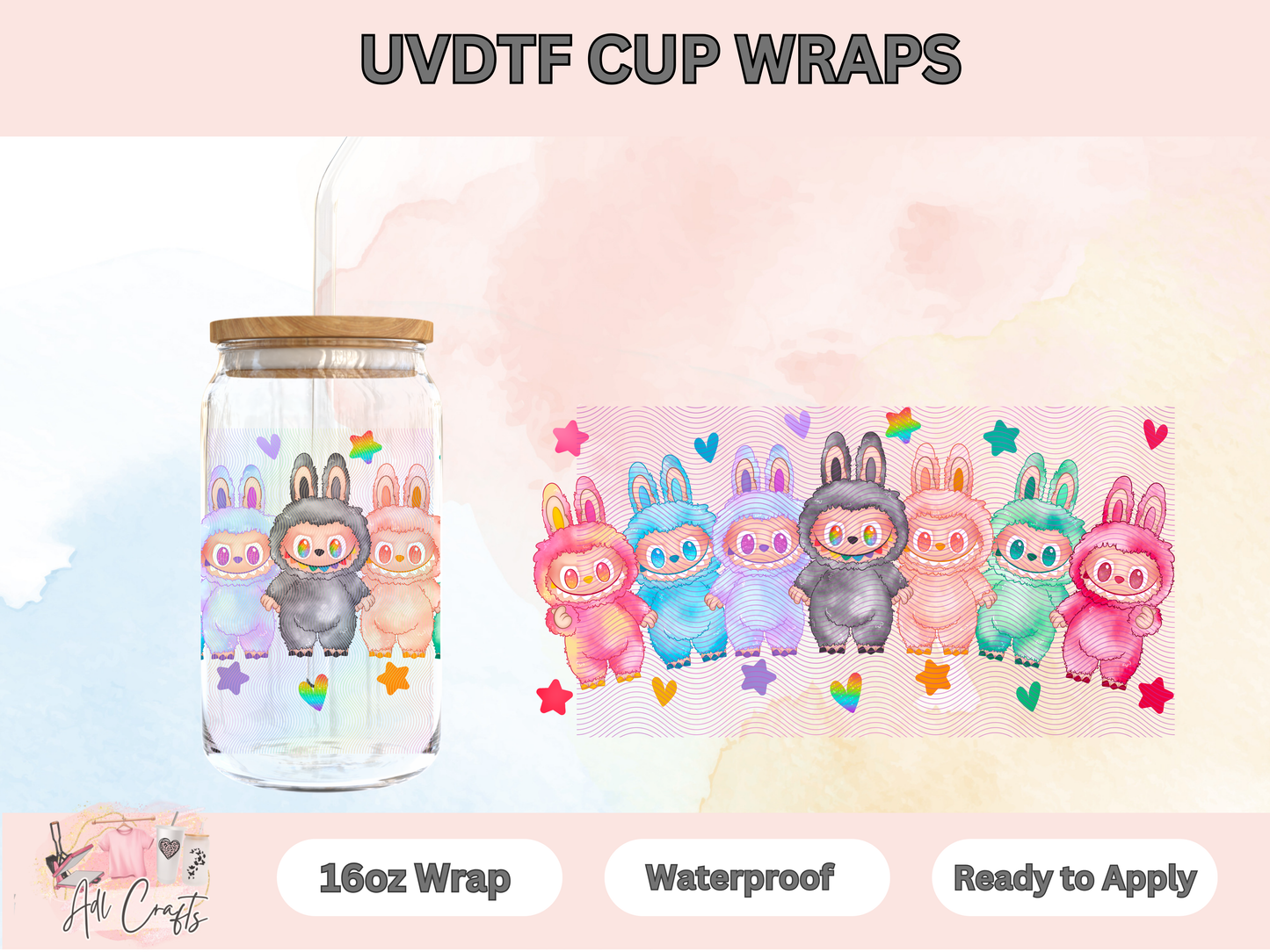Cute LalaBubus Colors Flower Uv Dtf Wraps
