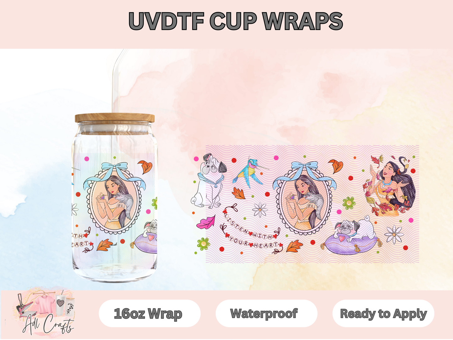 Pocha Watercolor Character Uv Dtf Wraps