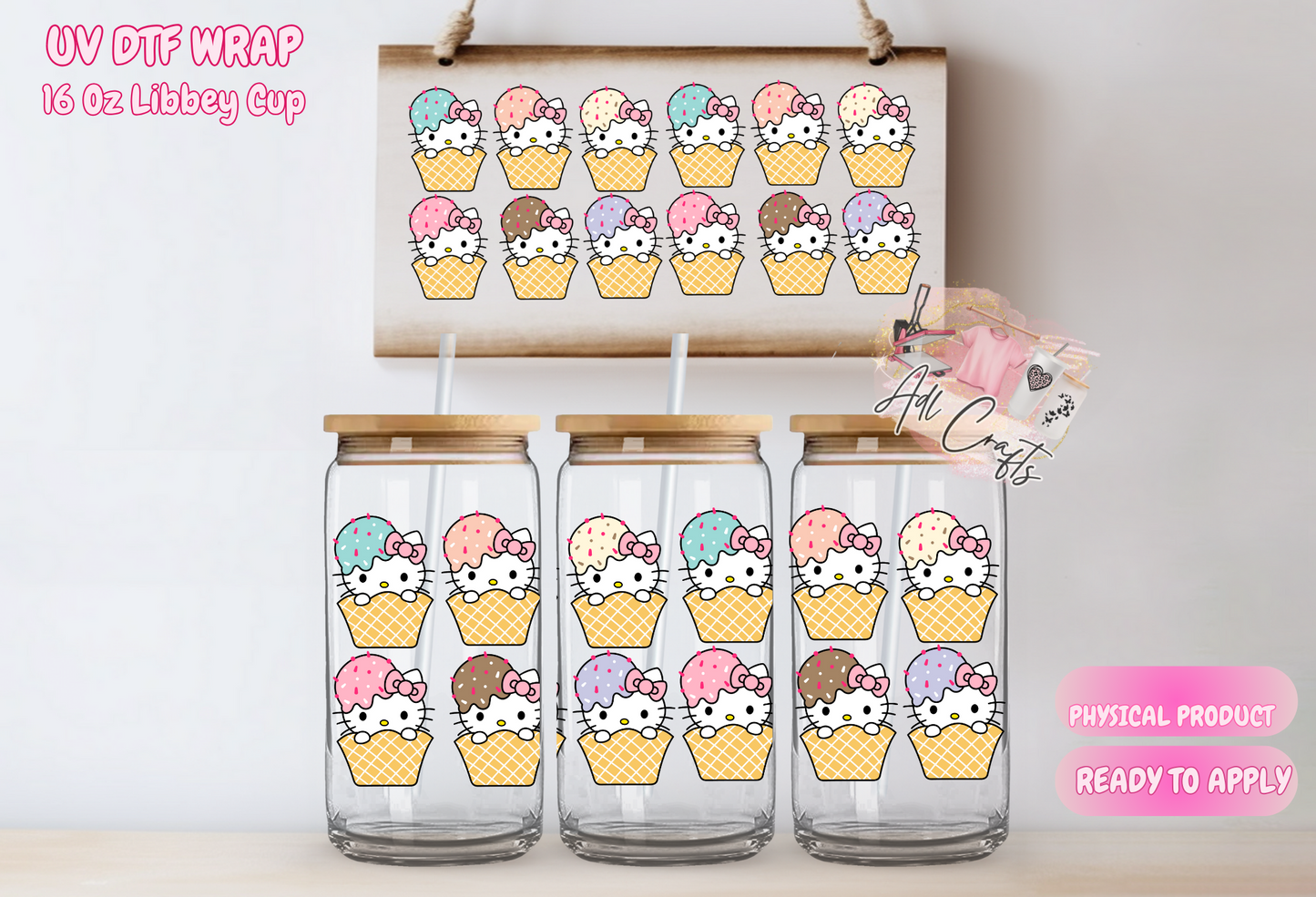 #253 Kitty Ice Cream UVDTF WRAPS (Copy)