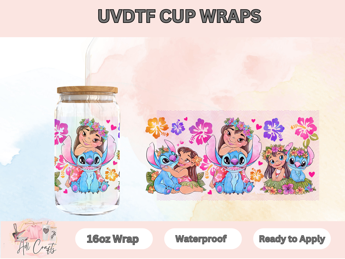 Lilo Watercolor Character Uv Dtf Wraps