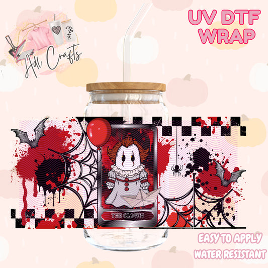 Cute red balloon ghost Halloween Cup wrap