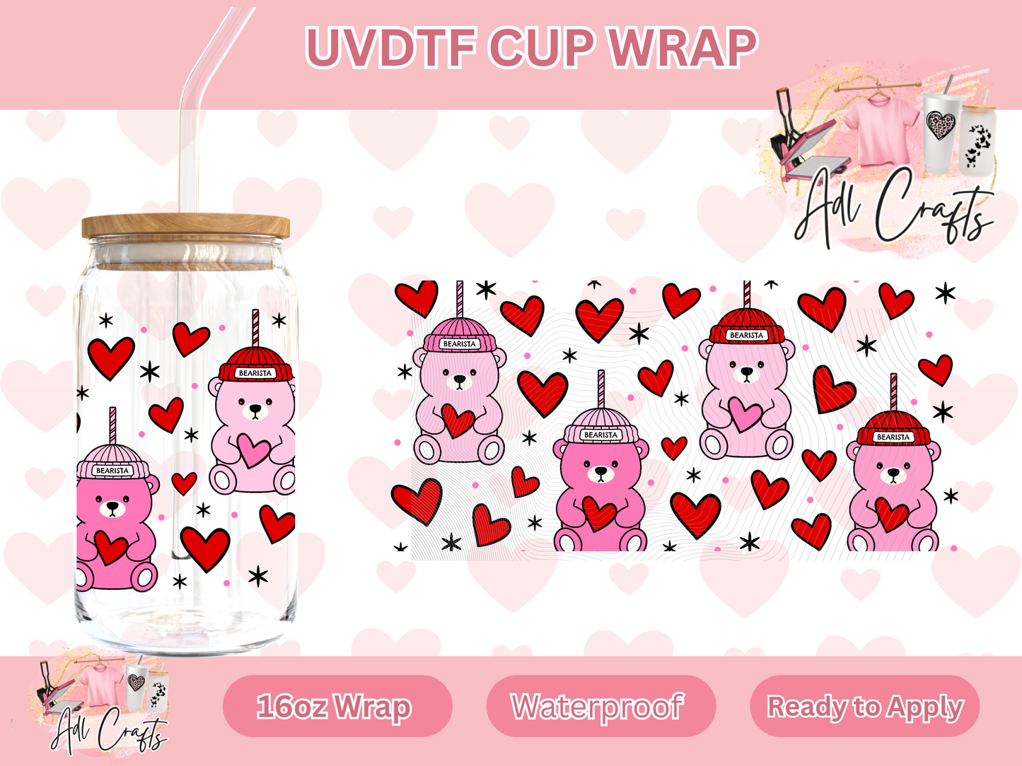 Bears Valentines Day UVDTF WRAPS