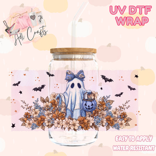 Blue cute ghost Halloween Cup wrap