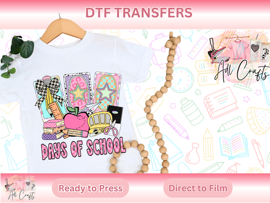 Girly 100 Days of School DTF Transfer