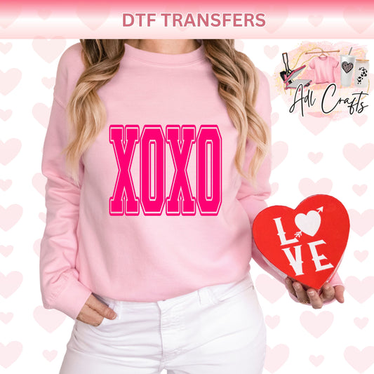 XOXO pink Valentines DTF Transfer
