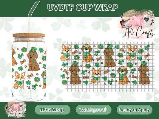 Cute puppies St. Patrick’s UVDTF WRAPS