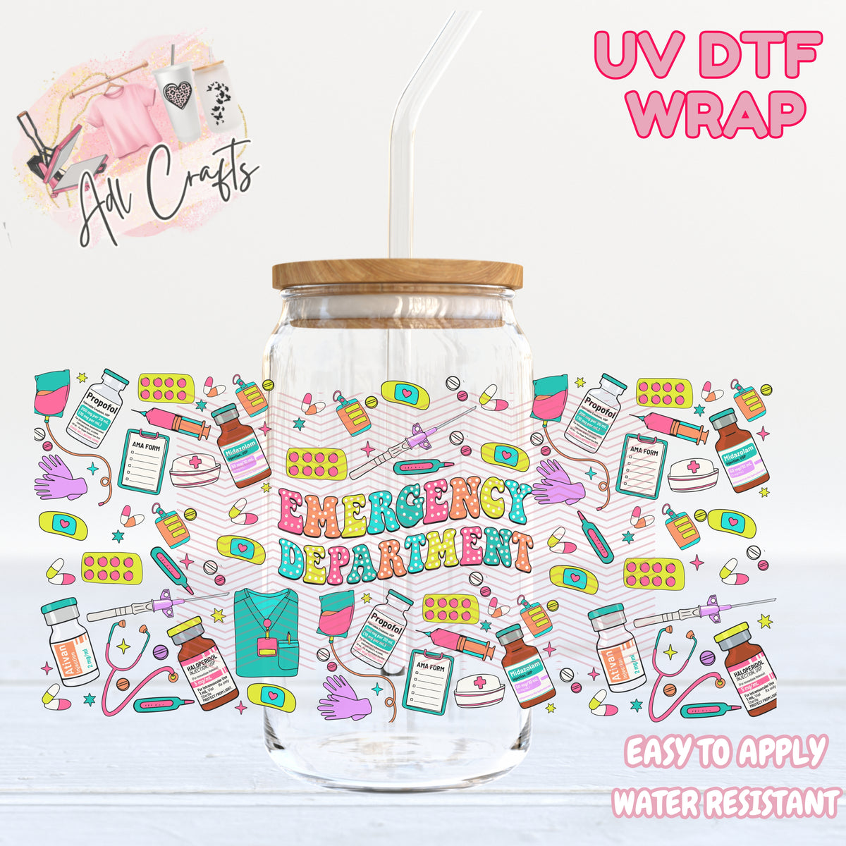 ER department girly UVDTF WRAPS Medical