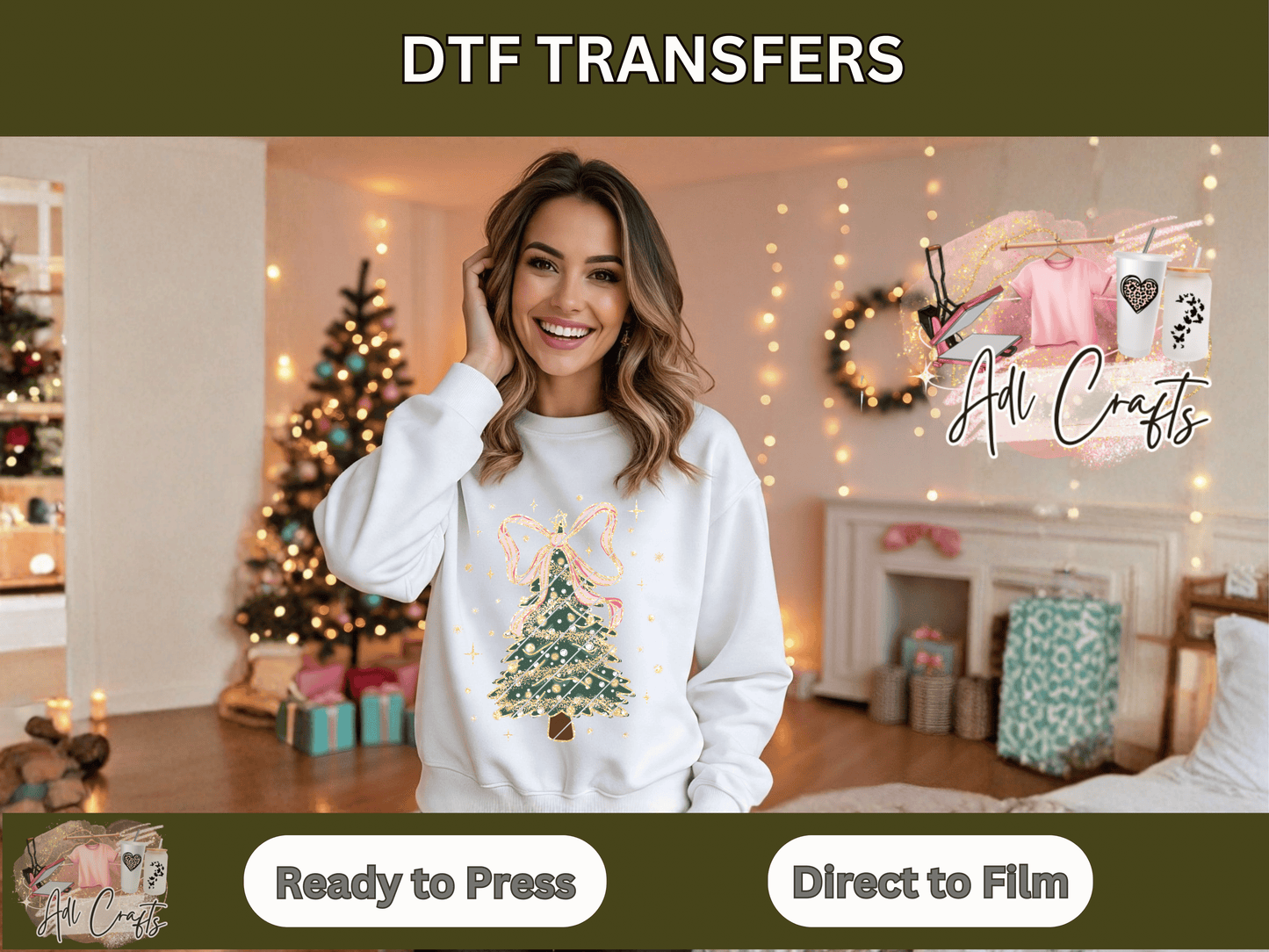 Coquette tree Christmas DTF Transfer