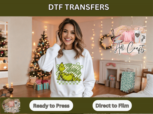 The Grinch Christmas DTF Transfer