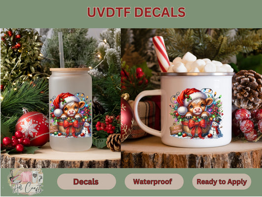 Colorful Lights Highland Uv Dtf Decal Christmas