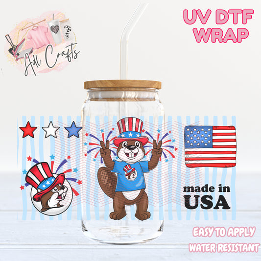 Squirrel 4th of July UVDTF WRAPS