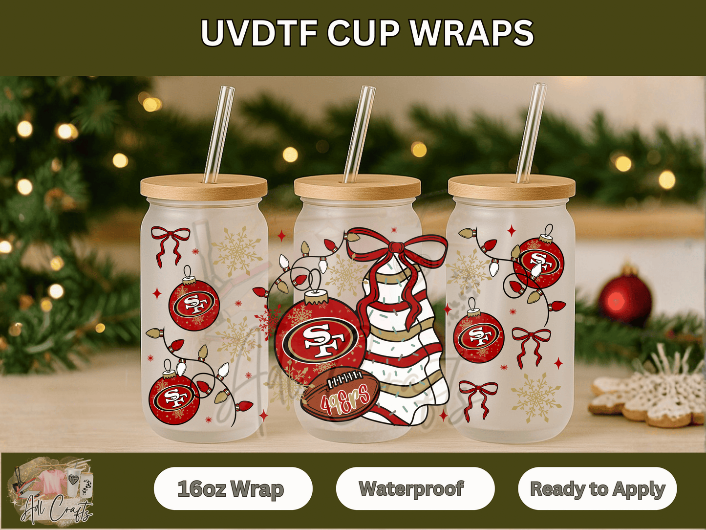 UVDTF WRAPS Christmas NFL San Francisco