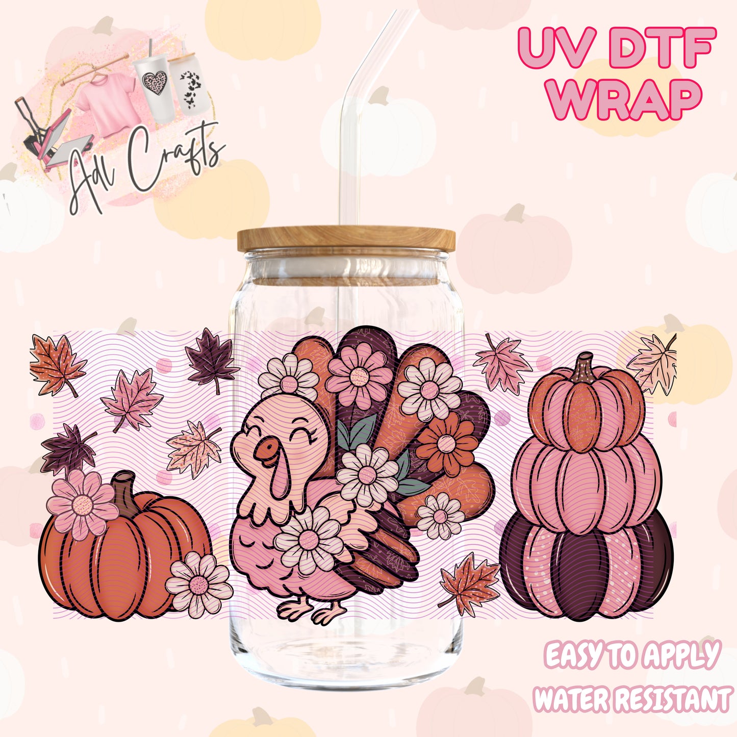 Turkey Fall/Thanksgiving Cup wrap