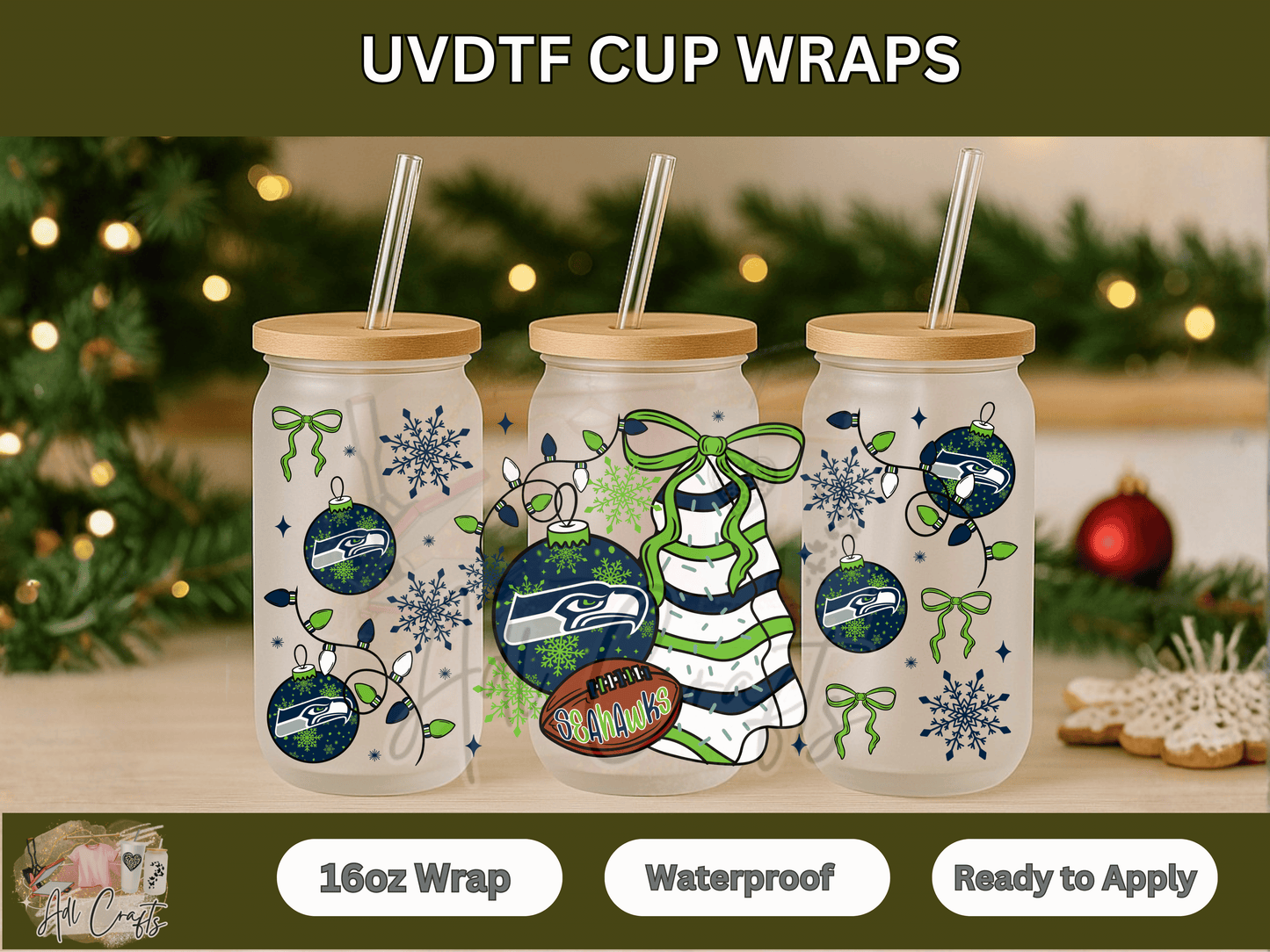 UVDTF WRAPS Christmas NFL Seahawks