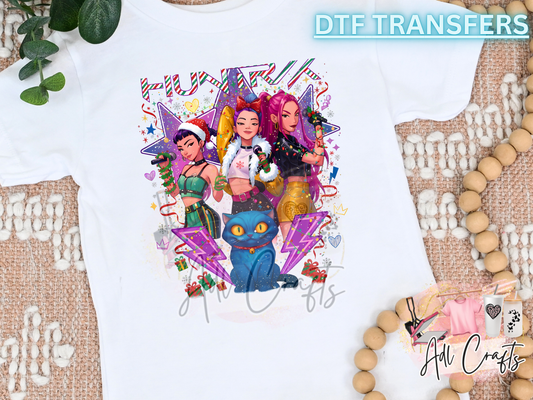 K-pop Xmas hunter girls Christmas DTF Transfer