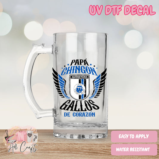 Papa chingon gallos Father's Day Uv Dtf Decal