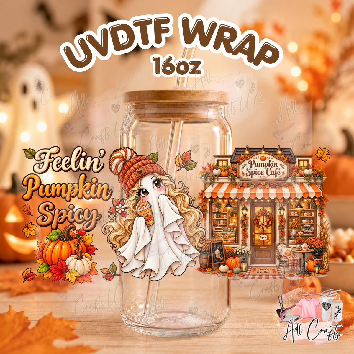 Feeling pumkin spicy bonde hair Uvdtf Fall/Thanksgiving cup wrap