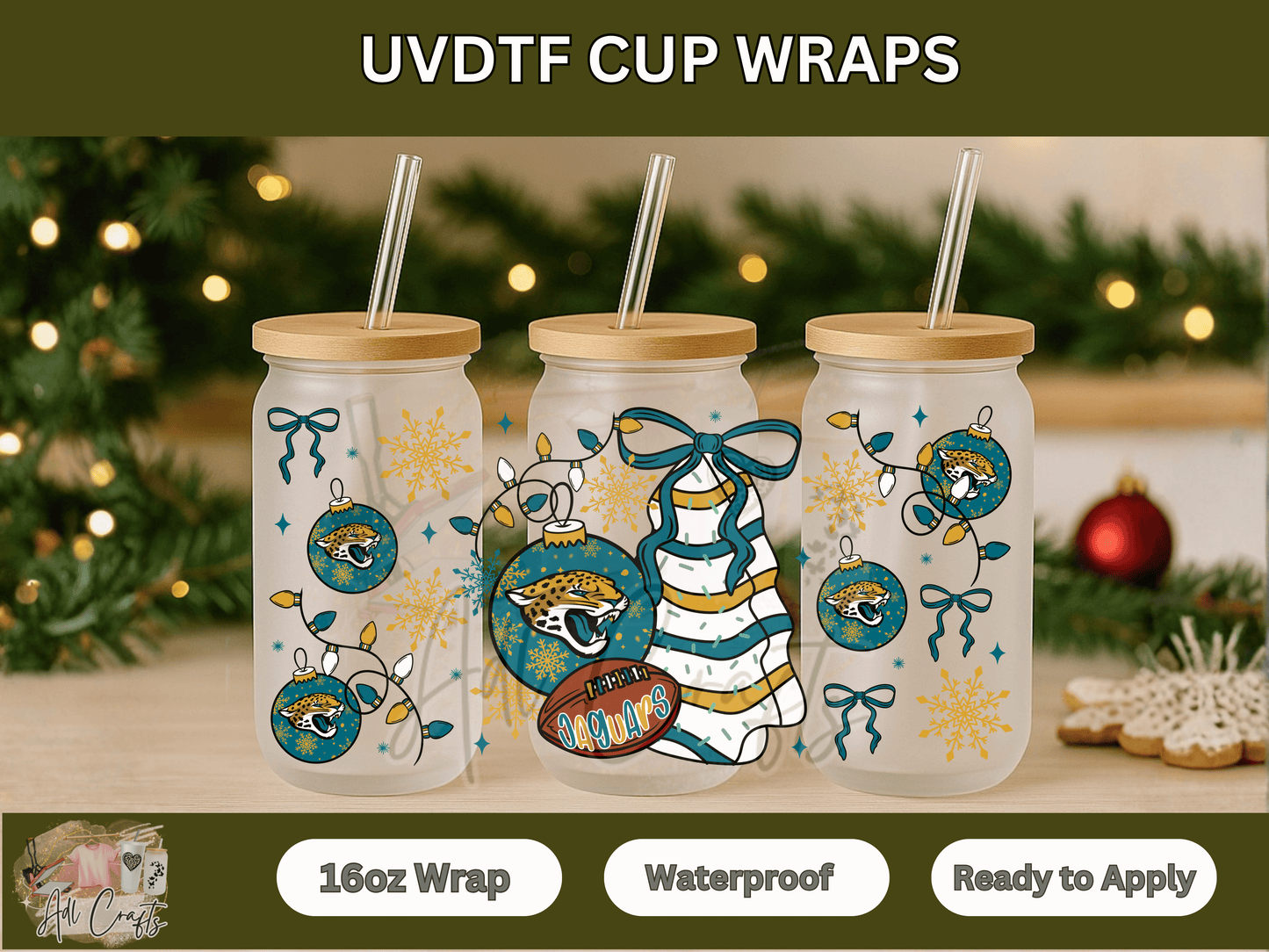 UVDTF WRAPS Christmas NFL JaguaRs