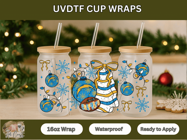 UVDTF WRAPS Christmas NFL Chargers – AdlCrafts