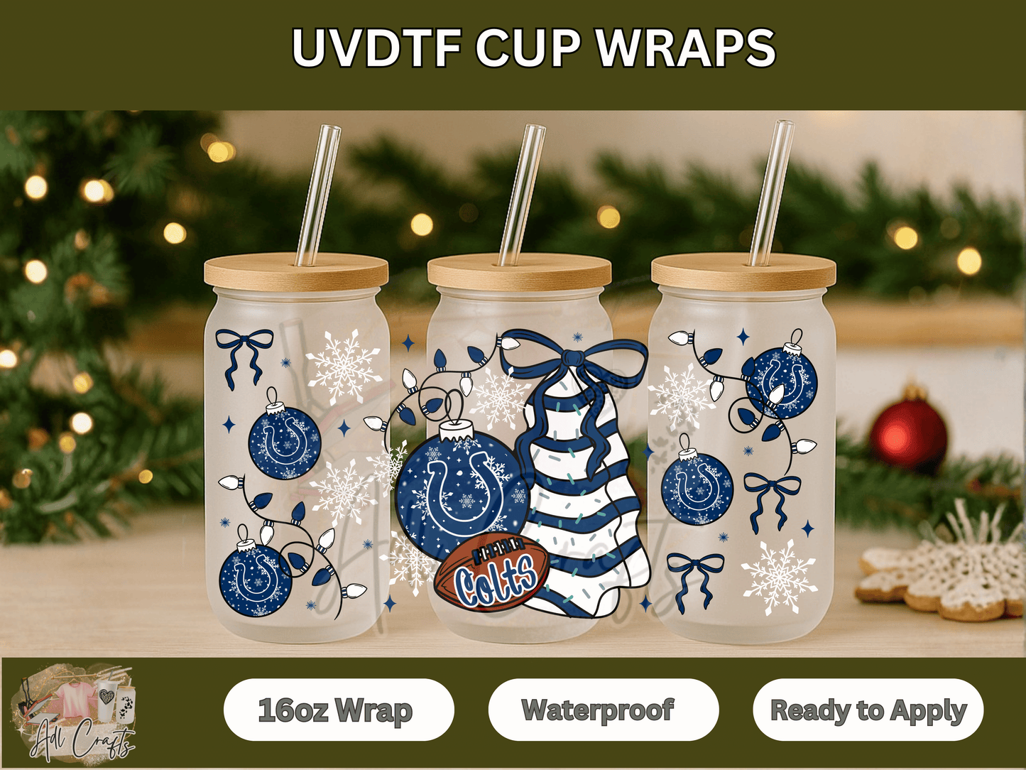 UVDTF WRAPS Christmas NFL Colts