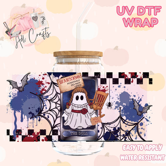 Kill evil girl doll ghost Halloween Cup wrap