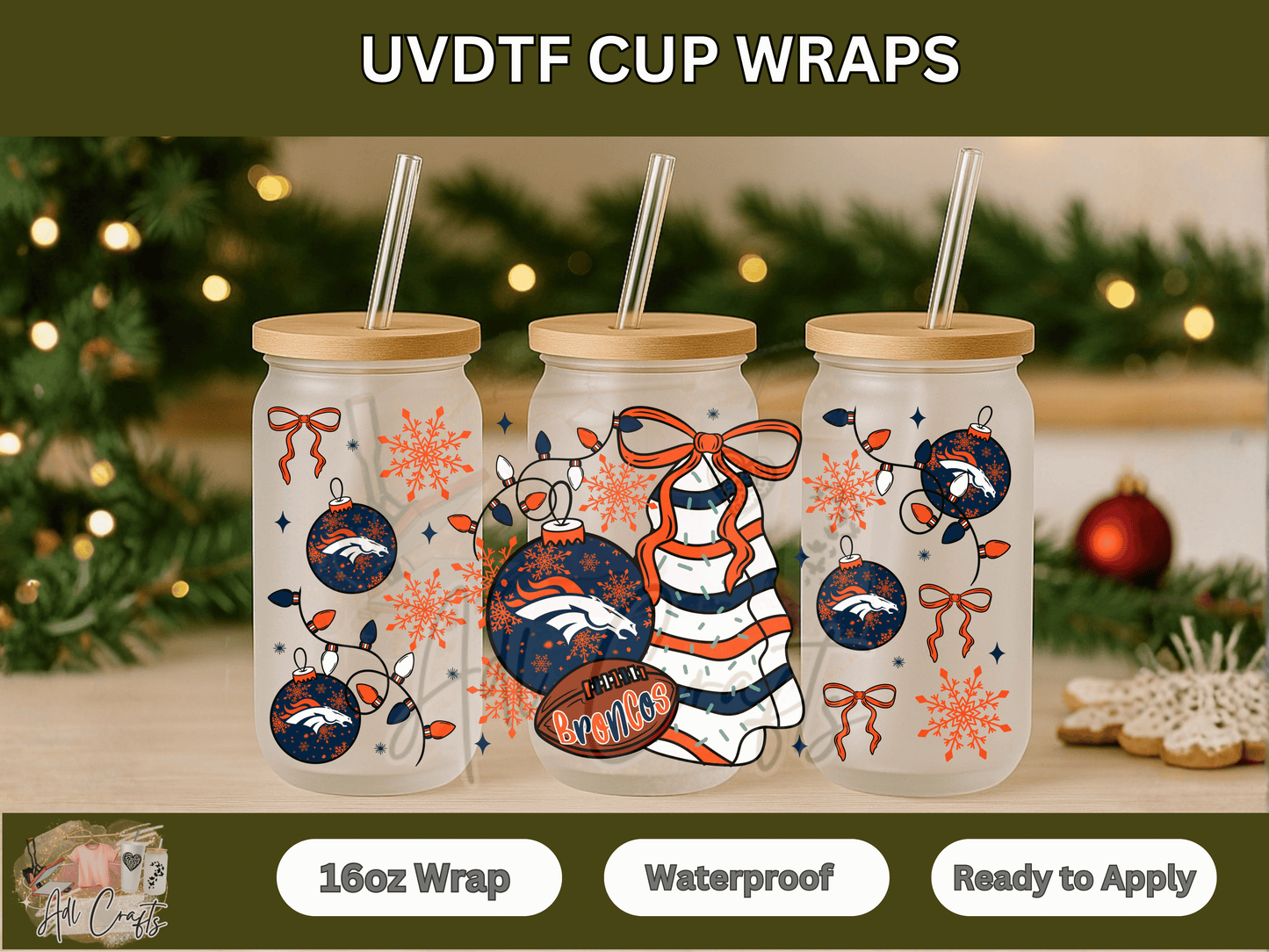 UVDTF WRAPS Christmas NFL Broncos