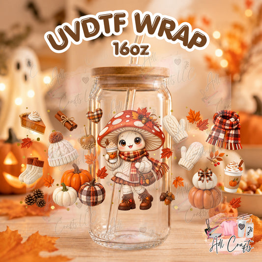 mushroom Uvdtf Fall/Thanksgiving cup wrap