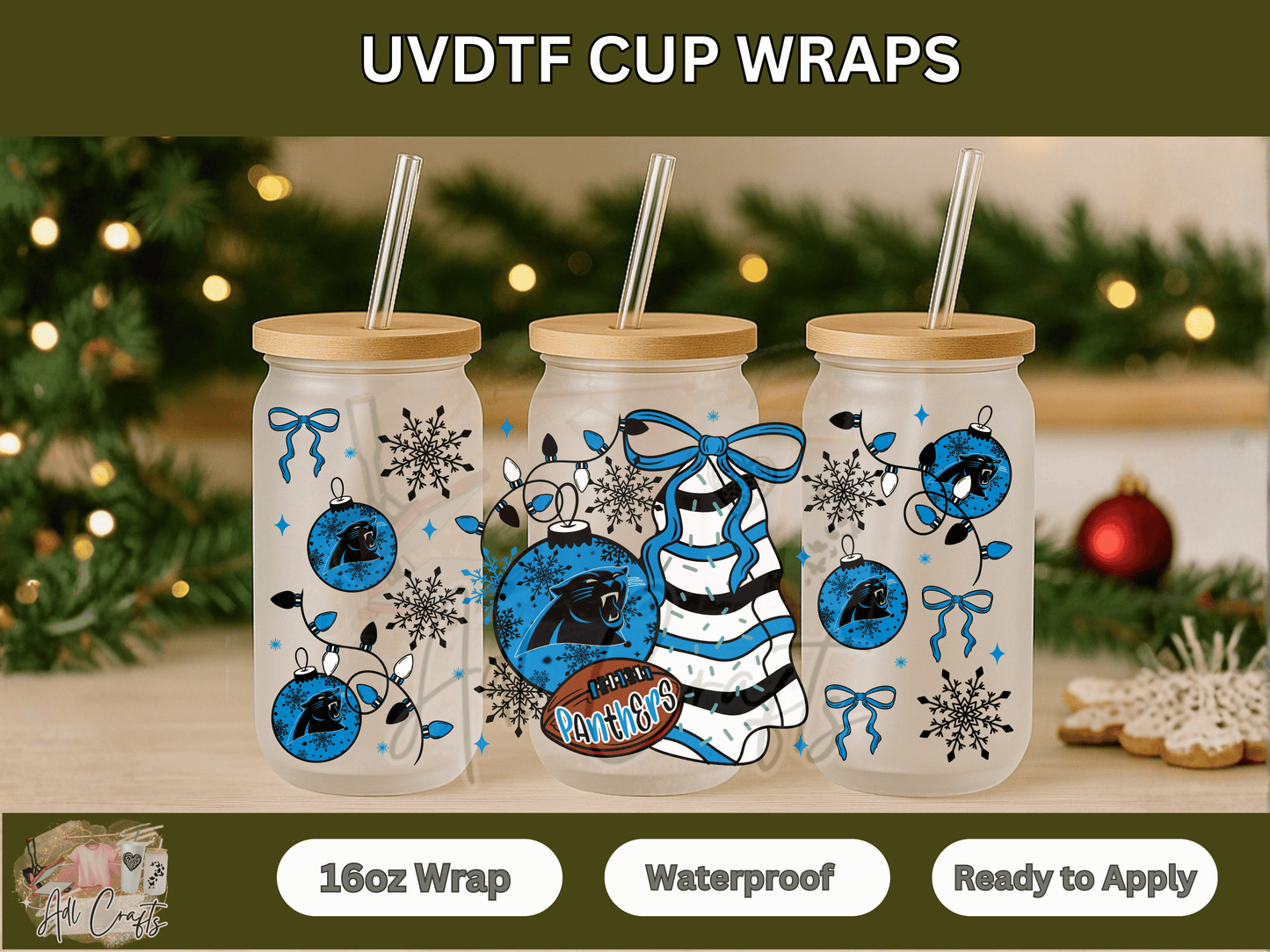 UVDTF WRAPS Christmas NFL Panthers