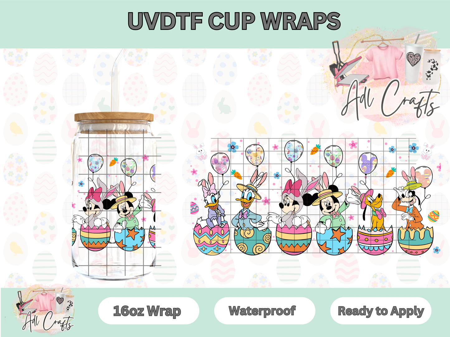 Magical Eggs Balloons UVDTF Cup Wrap