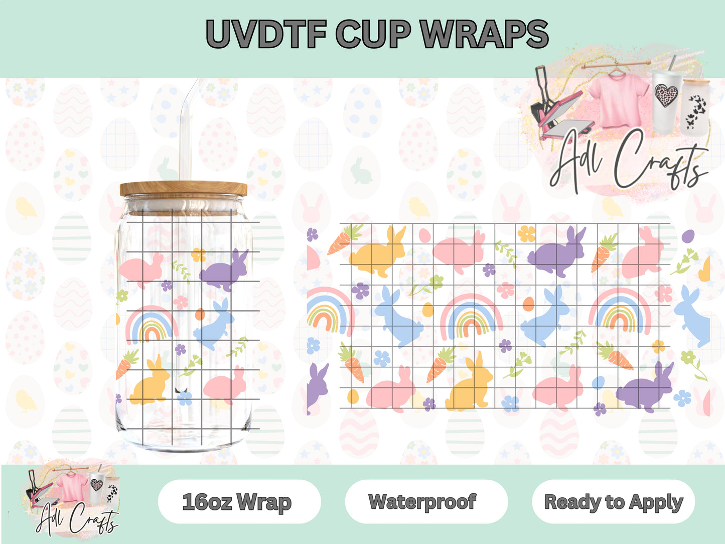 Spring Easter UVDTF Cup Wrap