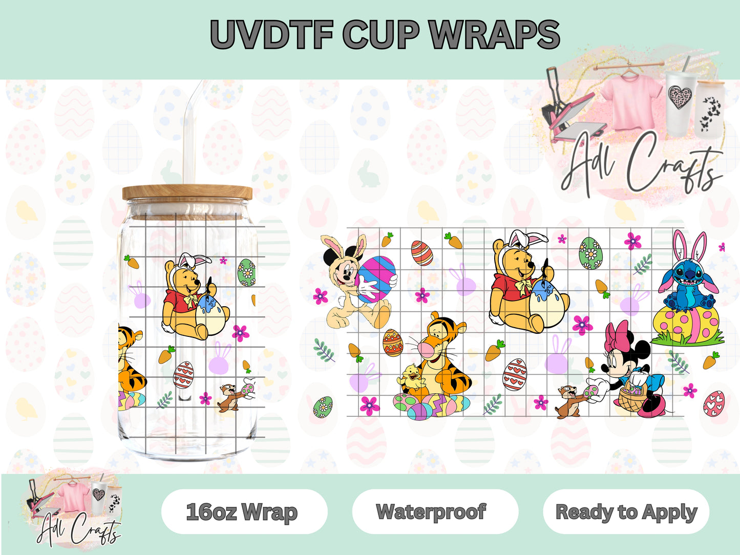 Mixed Characters Easter UVDTF Cup Wrap