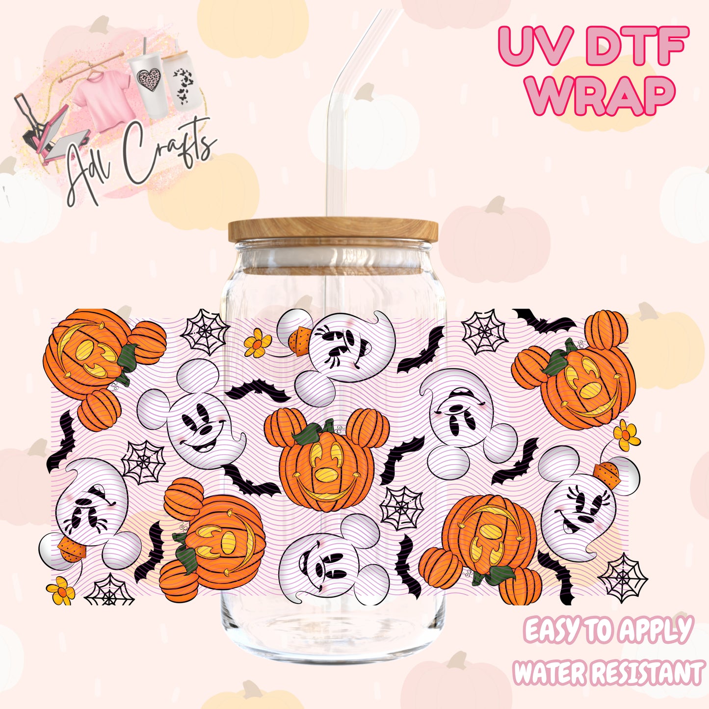 Ghost and pumpkin mouses Halloween Cup wrap