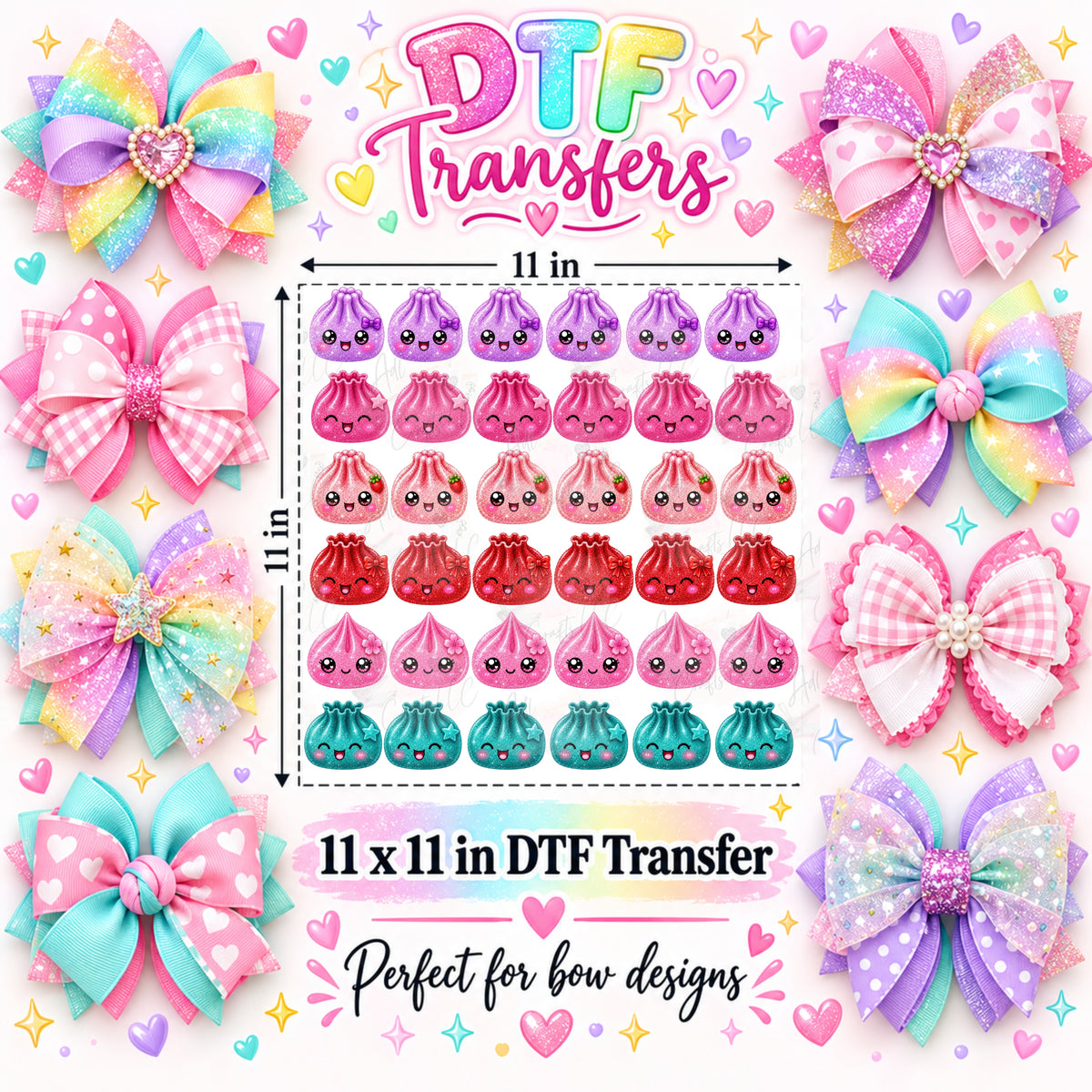 Dumplings DTF Bow Transfer