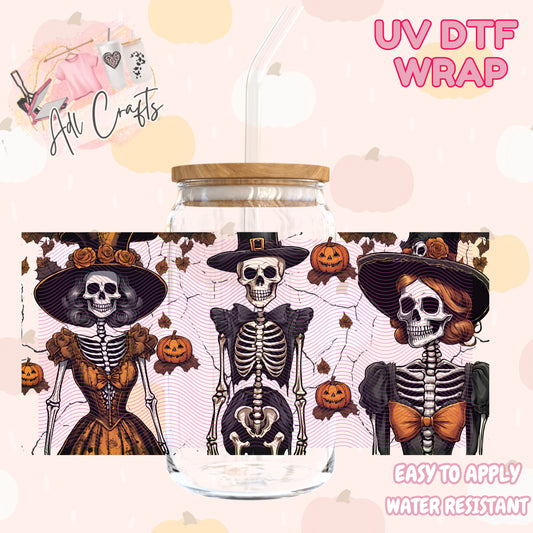Cute Skelton Fall/Thanksgiving Cup wrap