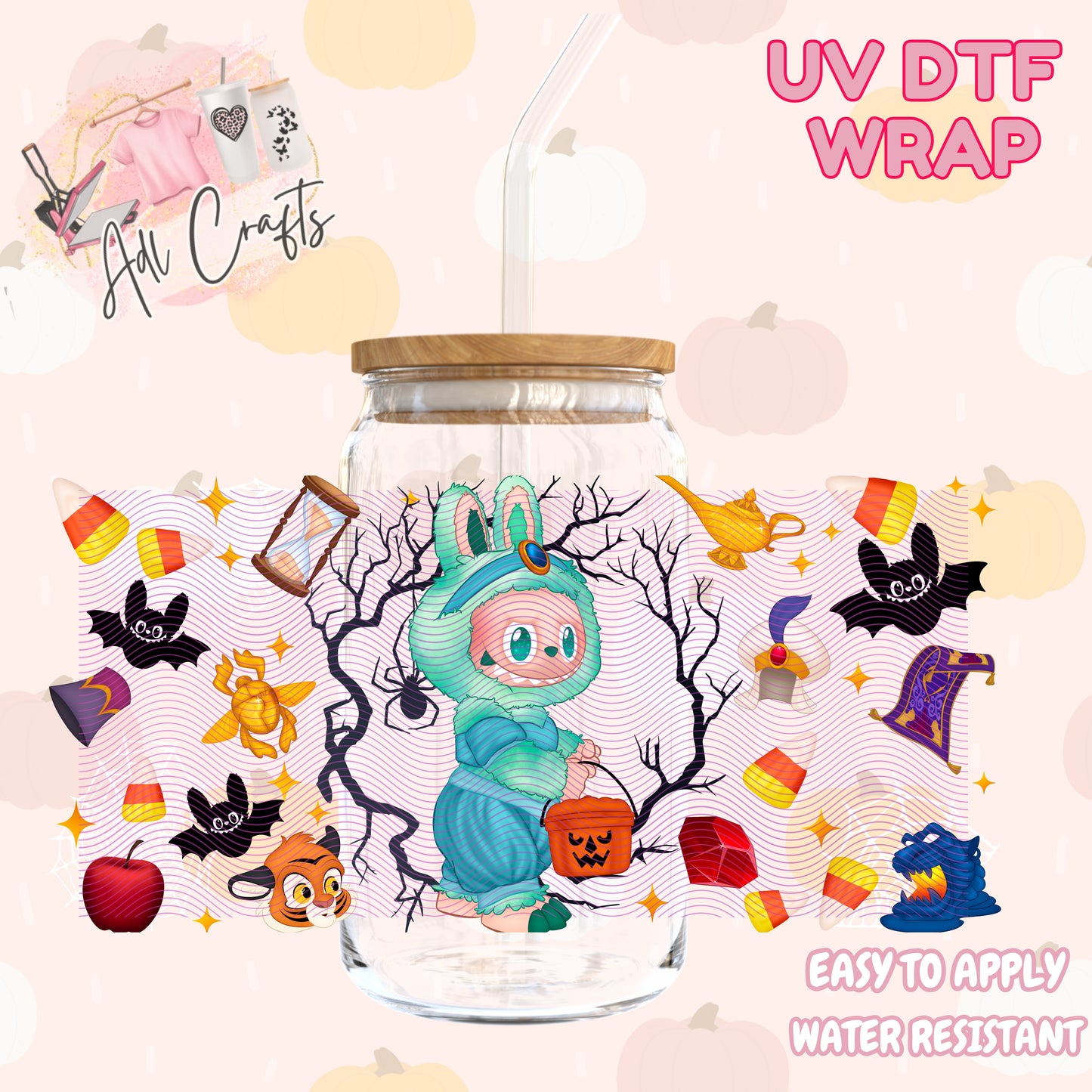Princess jasmine little monsters  Halloween Cup wrap
