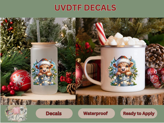 Silver Highland Uv Dtf Decal Christmas