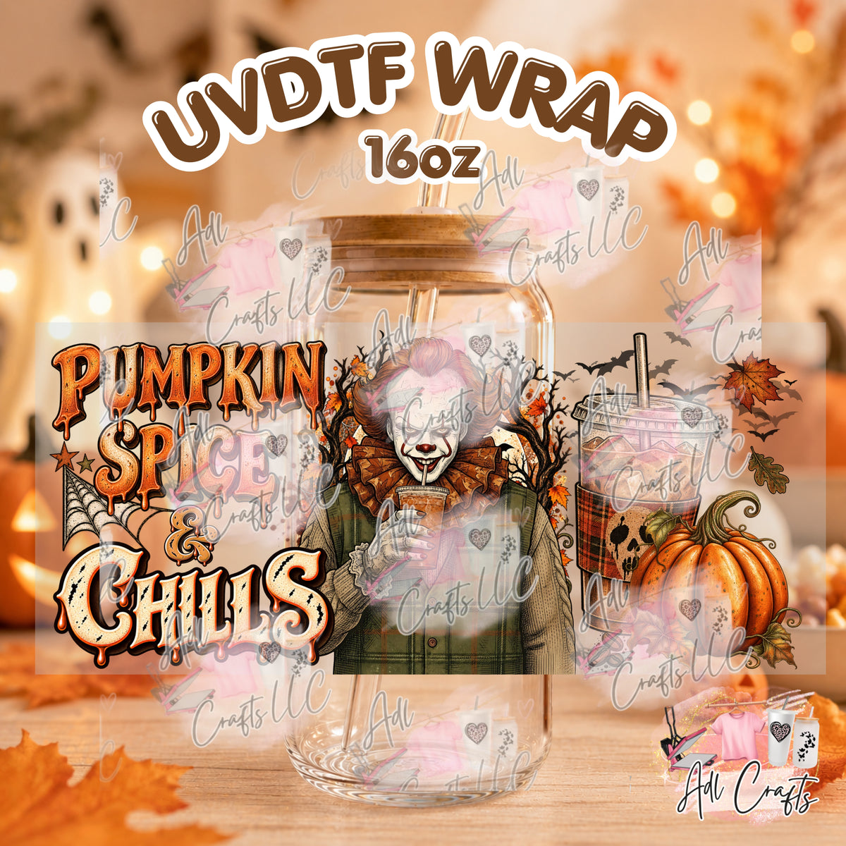 Pumkin spice chills Penny Uvdtf Fall/Thanksgiving cup wrap