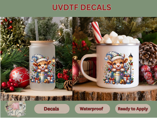 White Highland Uv Dtf Decal Christmas
